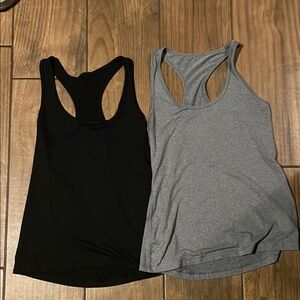 Women's Black and Gray Racerback Tank Tops